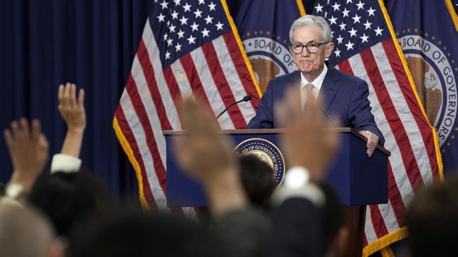 ketua dewan federal reserve jerome powell berbicara saat konferensi pers di federal reserve di washington rabu 12 juni 2024 169